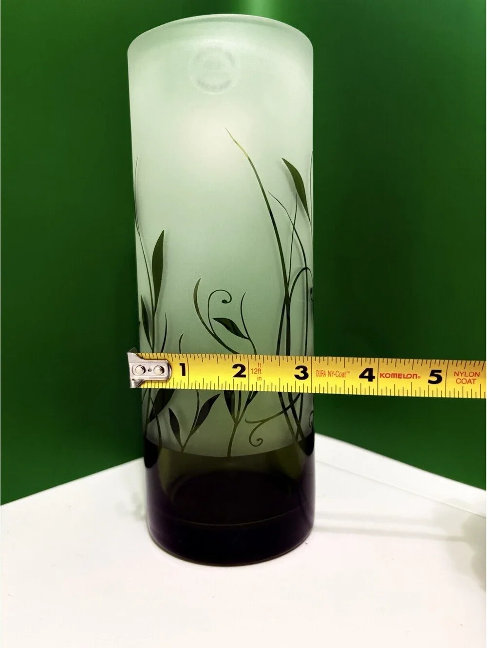 Lenox Botanical Boutique Frosted Crystal Cylinder Vase 8” Floral w/ Box